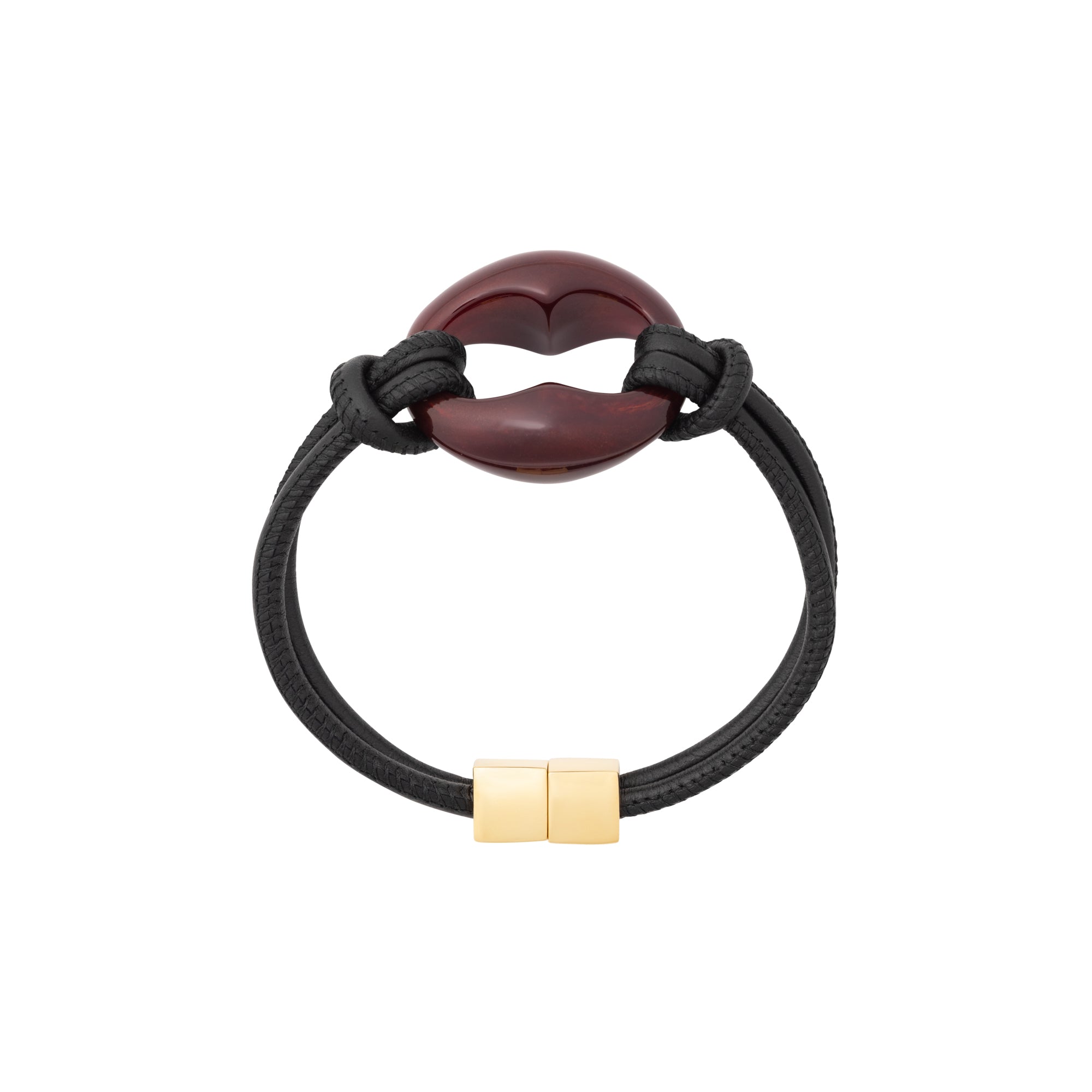 Turtle leather Bracelet black bordeaux marble Vanessa Baroni