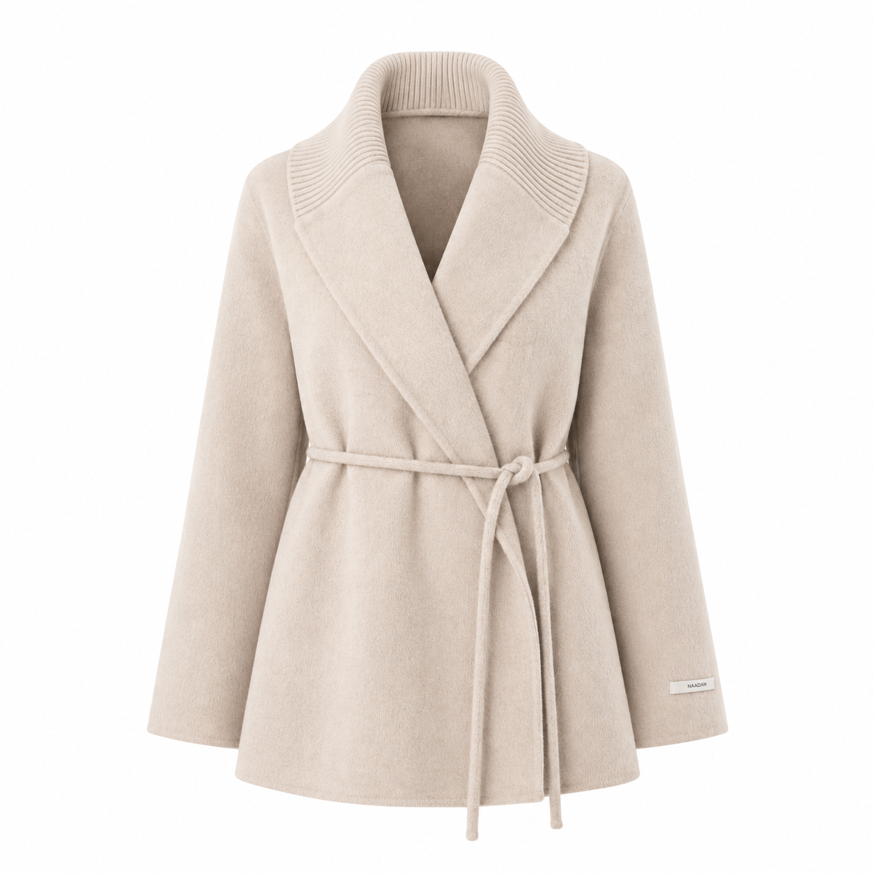 Veste évasée ceinturée beige