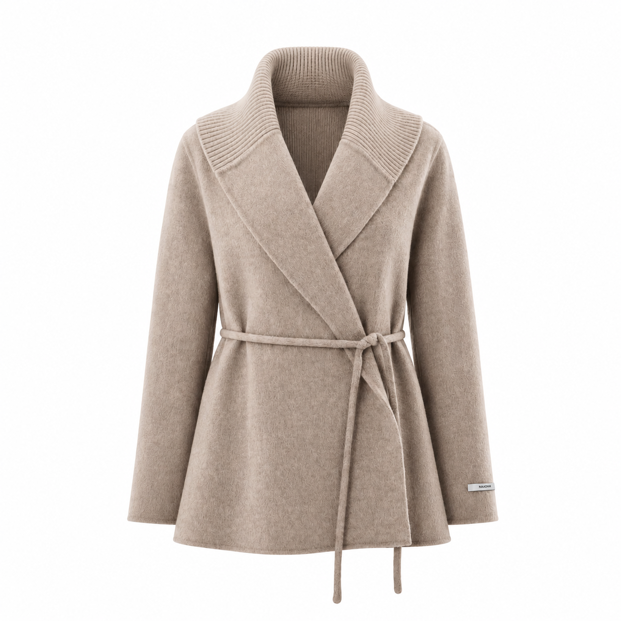 Veste évasée ceinturée taupe