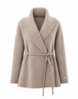 Veste évasée ceinturée taupe