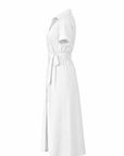 Robe chemisier longue écru - coton glacé