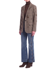 Blazer Tartan Wolle Taupe Interdee