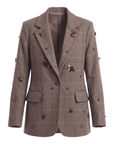 Blazer Tartan Wolle Taupe Interdee