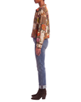 Blouse foulard mocca motif automnal