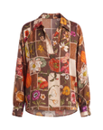 Blouse foulard mocca motif automnal