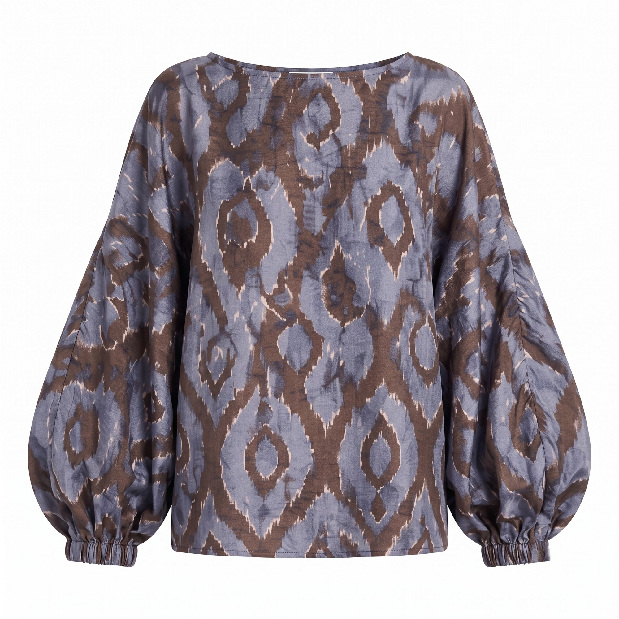 Blouse oversize indigo marron