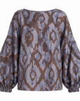 Blouse oversize indigo marron