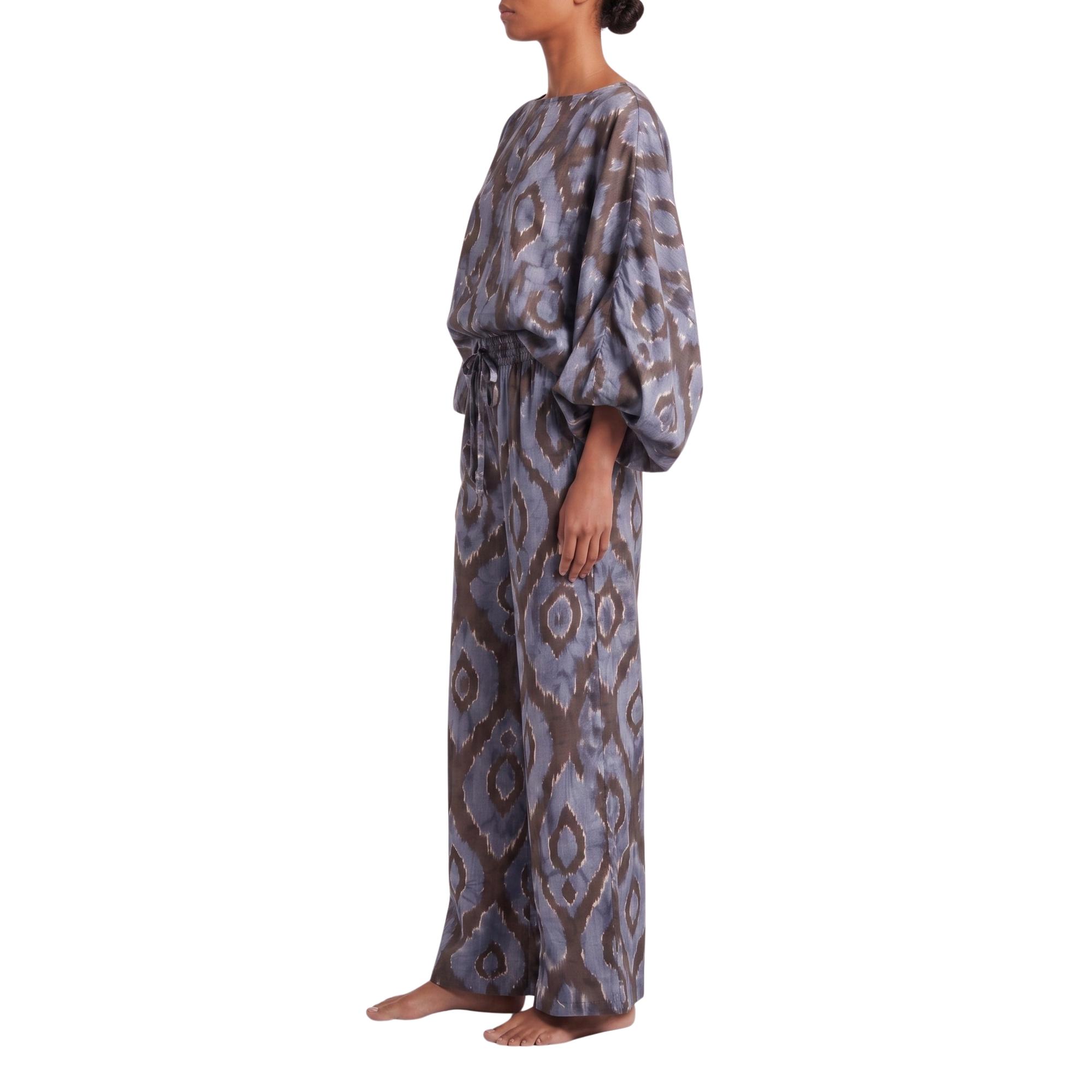 Blouse oversize indigo marron