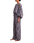 Blouse oversize indigo marron