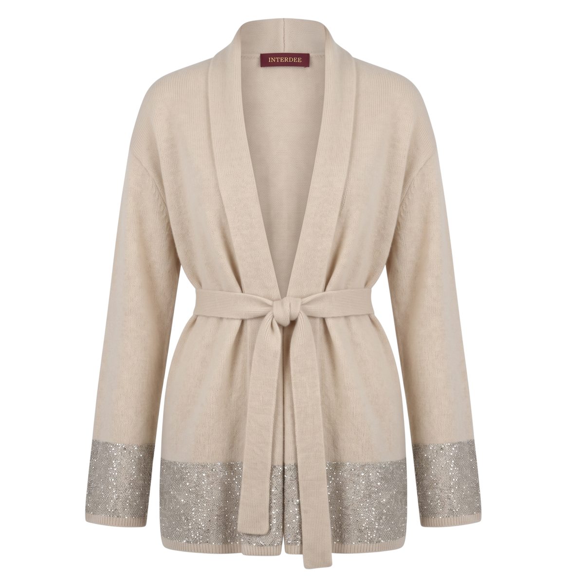 INTERDEE cardigan cachemire écru Interdee / sequins