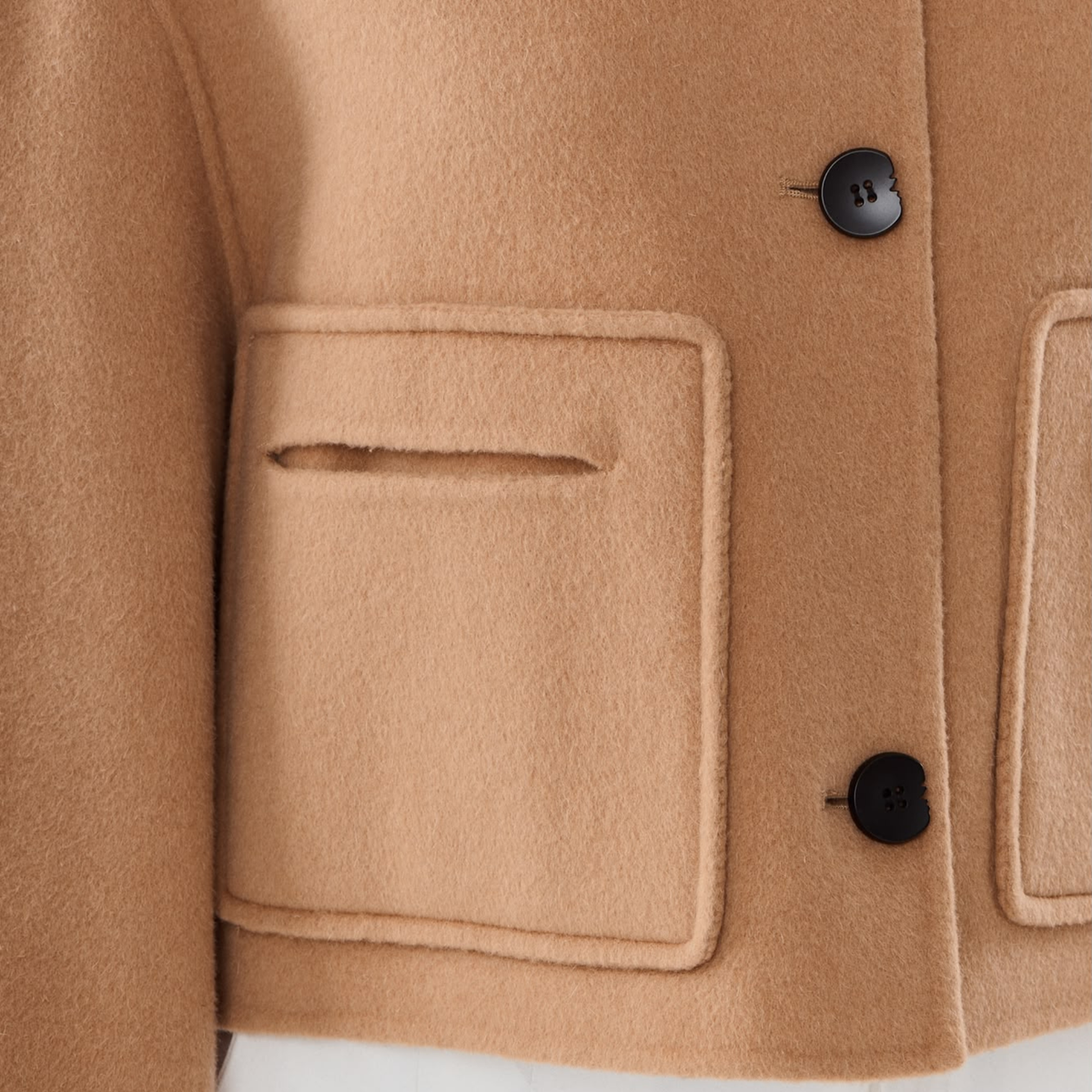 Cardigan camel court col rond