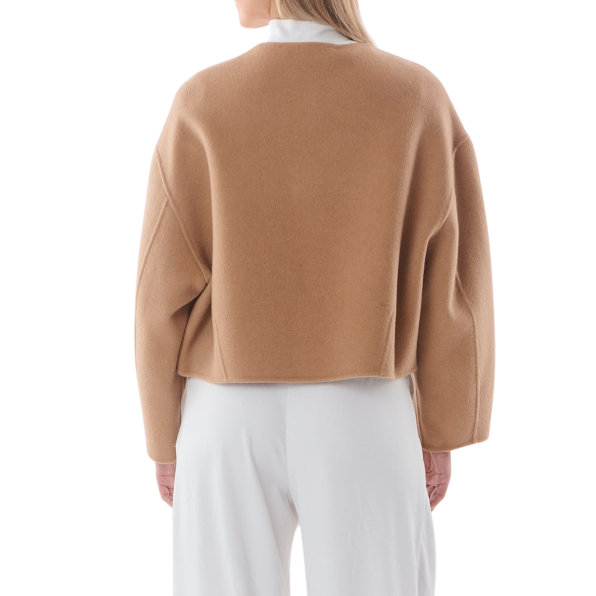 Cardigan camel court col rond