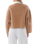 Cardigan camel court col rond