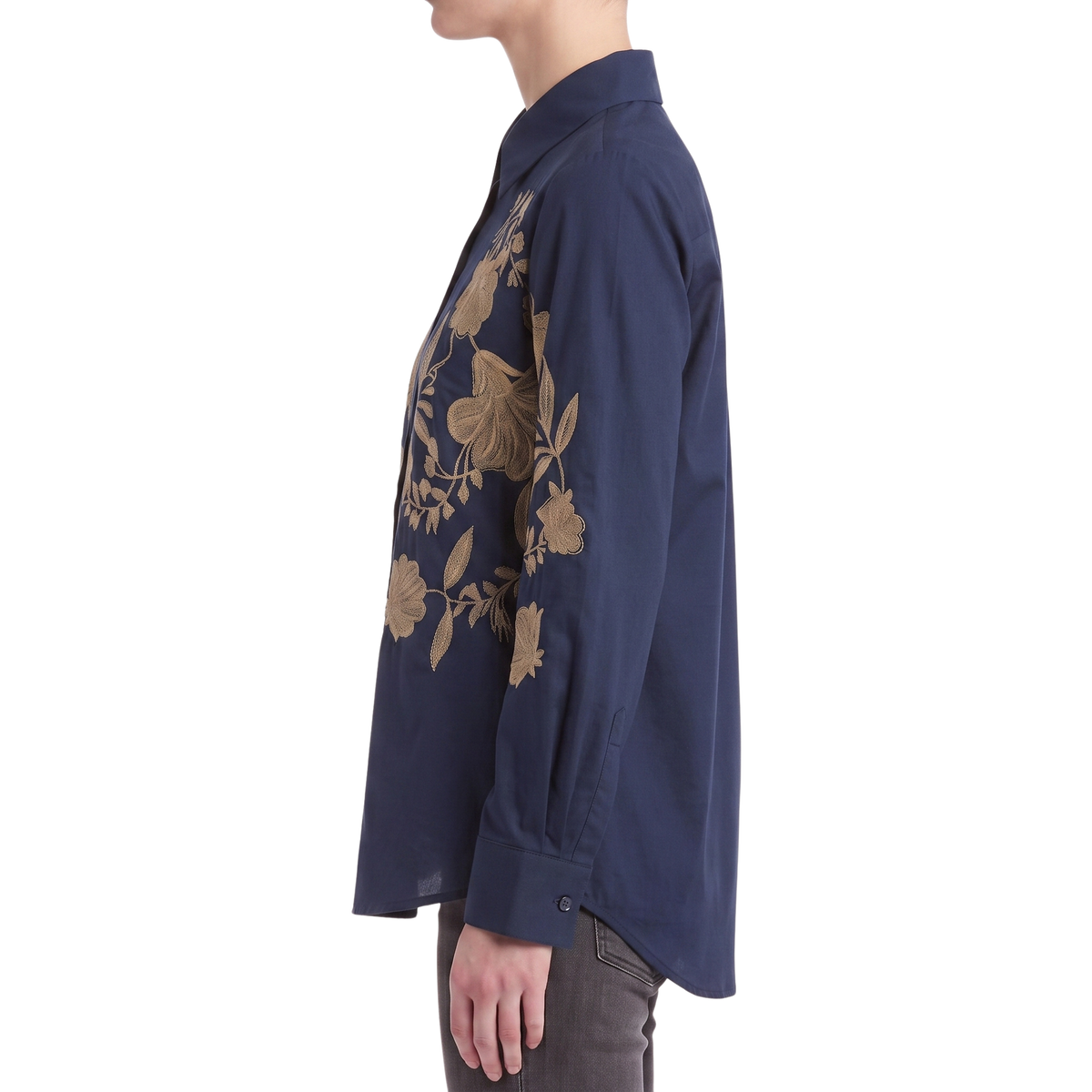 Chemisier oversize FLEURS marine