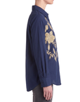 Chemisier oversize FLEURS marine