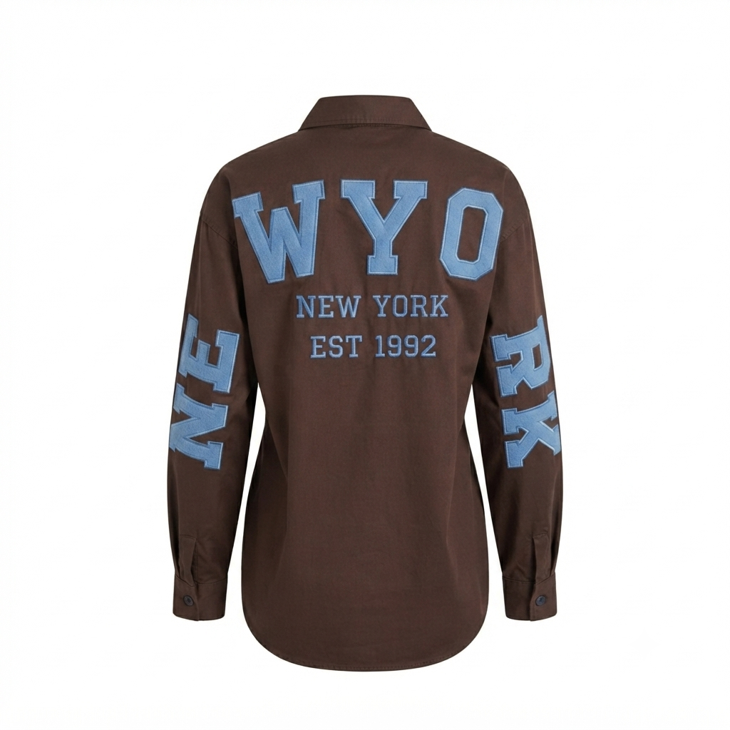 Chemisier oversize NEW-YORK coffee