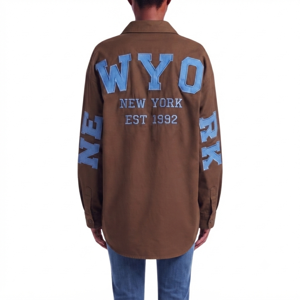 Chemisier oversize NEW-YORK coffee