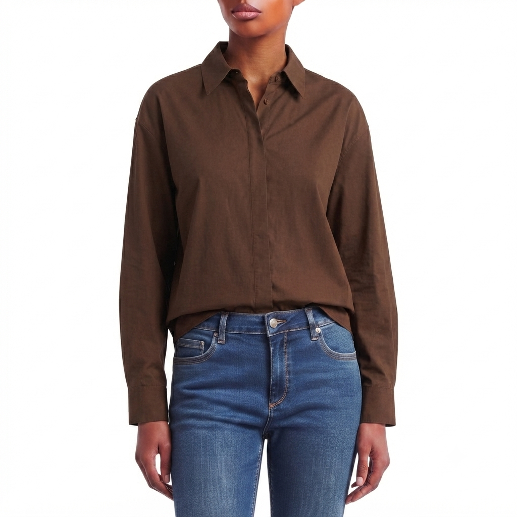 Chemisier oversize NEW-YORK coffee