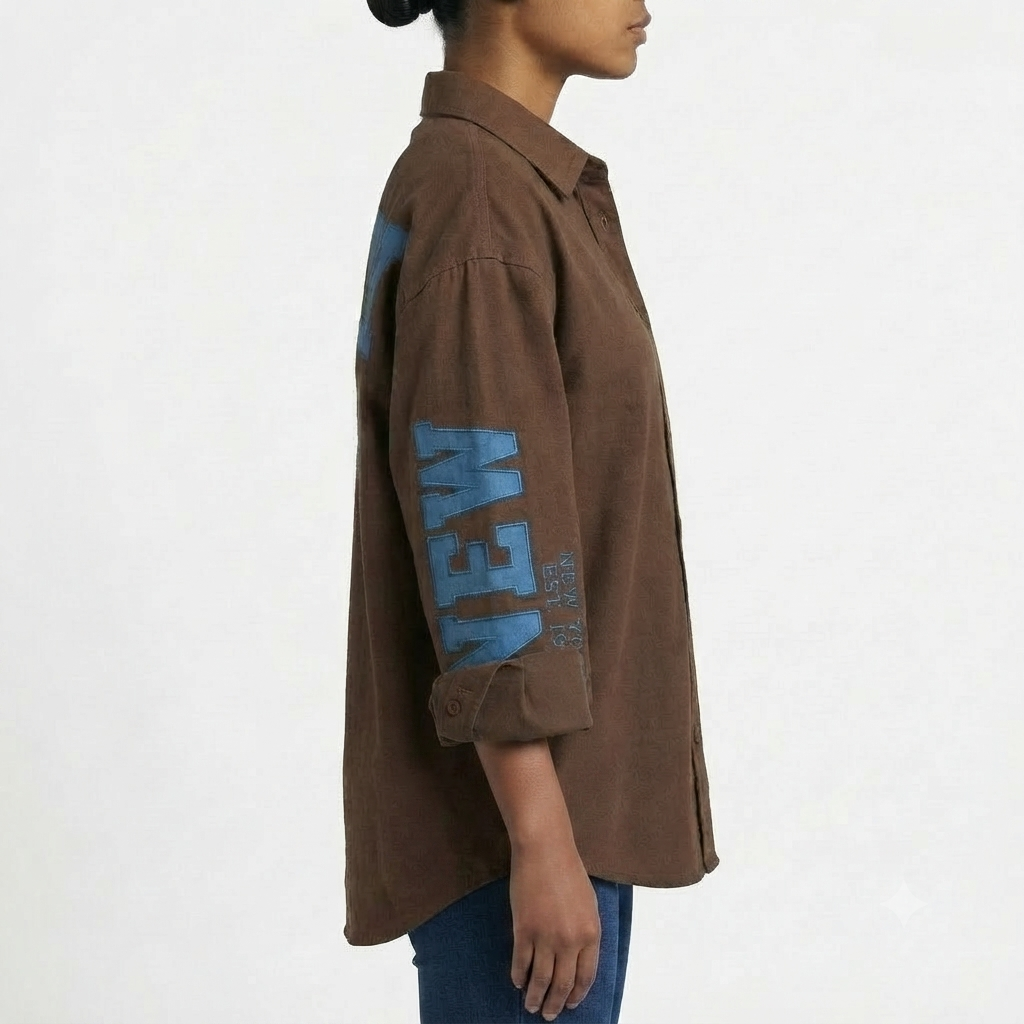 Chemisier oversize NEW-YORK coffee