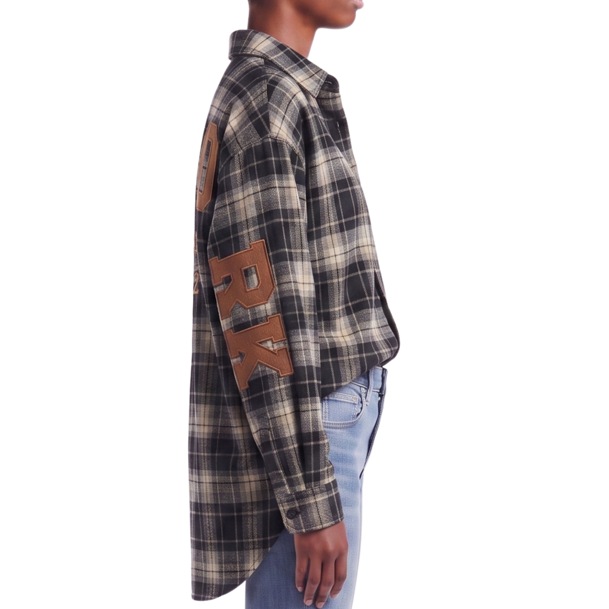 Chemisier oversize NEW-YORK carreaux marine