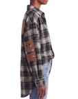 Chemisier oversize NEW-YORK carreaux marine