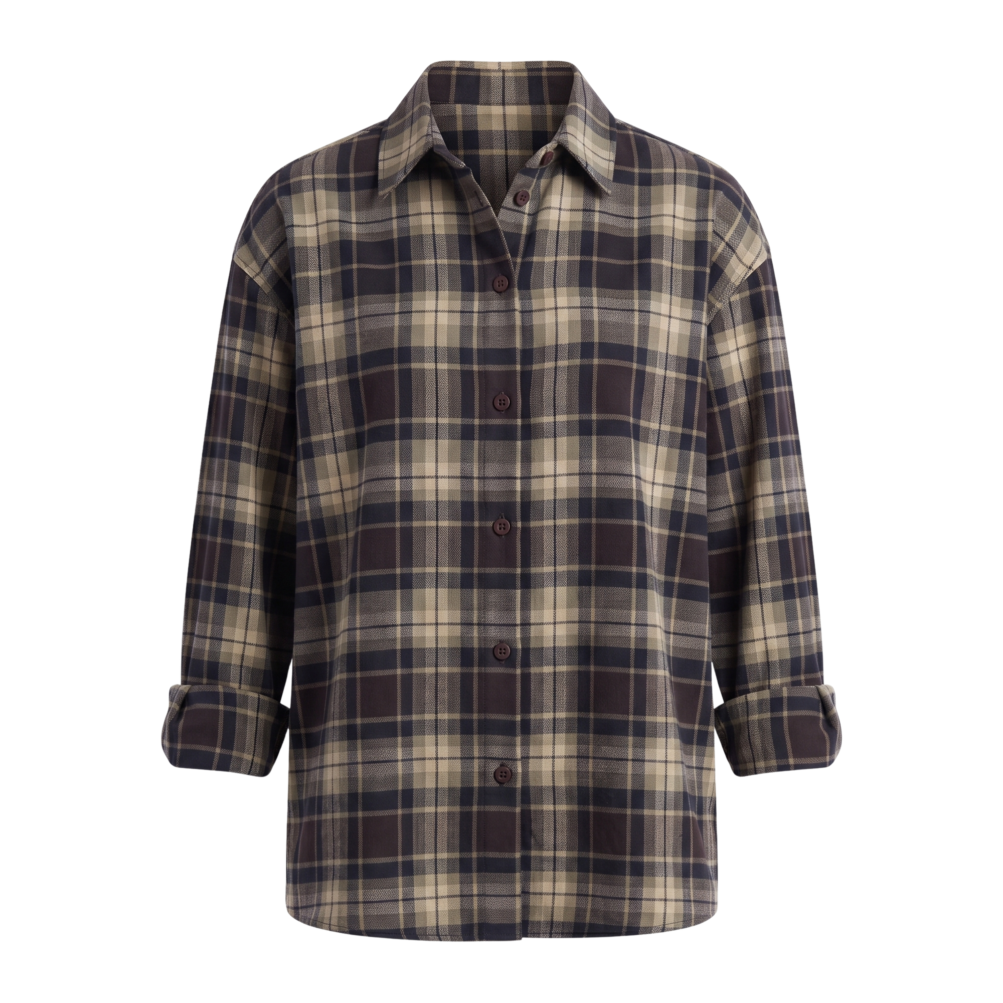 Chemisier oversize NEW-YORK carreaux marine