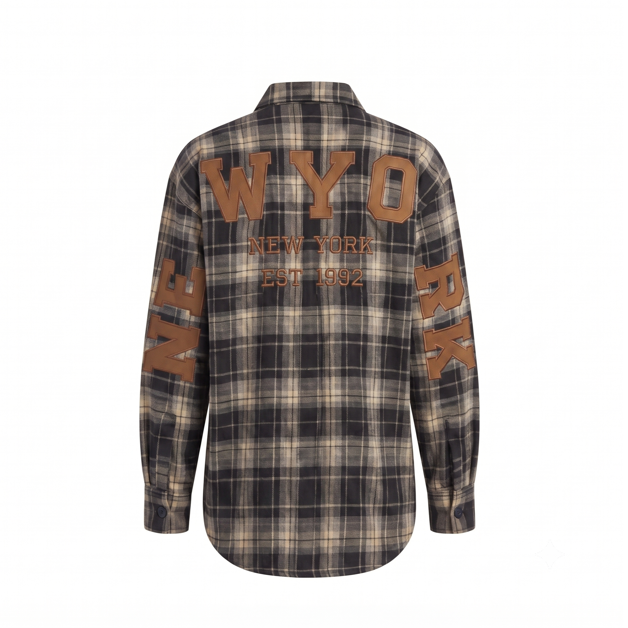 Chemisier oversize NEW-YORK carreaux marine