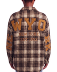 Chemisier oversize NEW-YORK carreaux marron