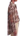 Chemisier oversize NEW-YORK carreaux marron