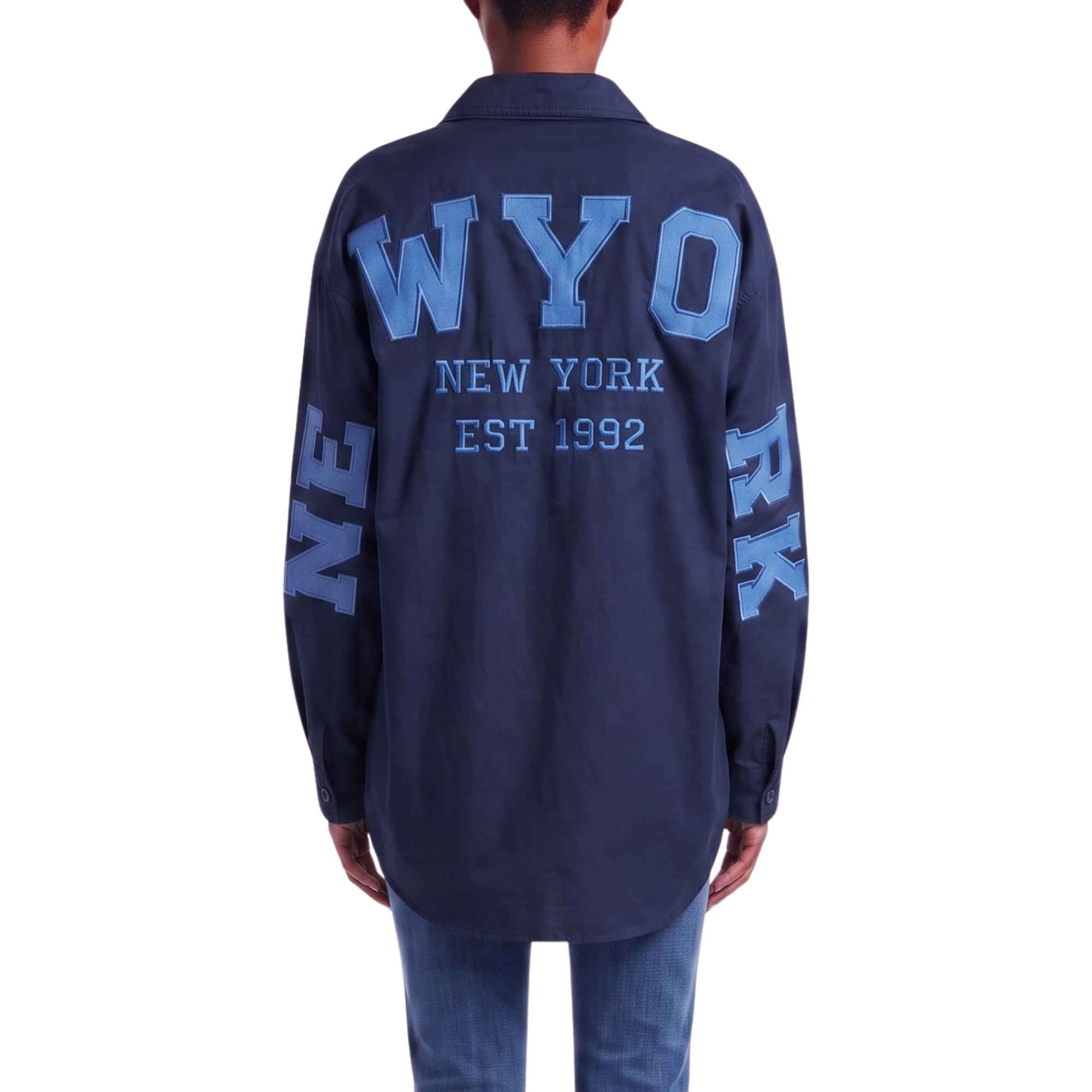 Chemisier oversize NEW-YORK marine