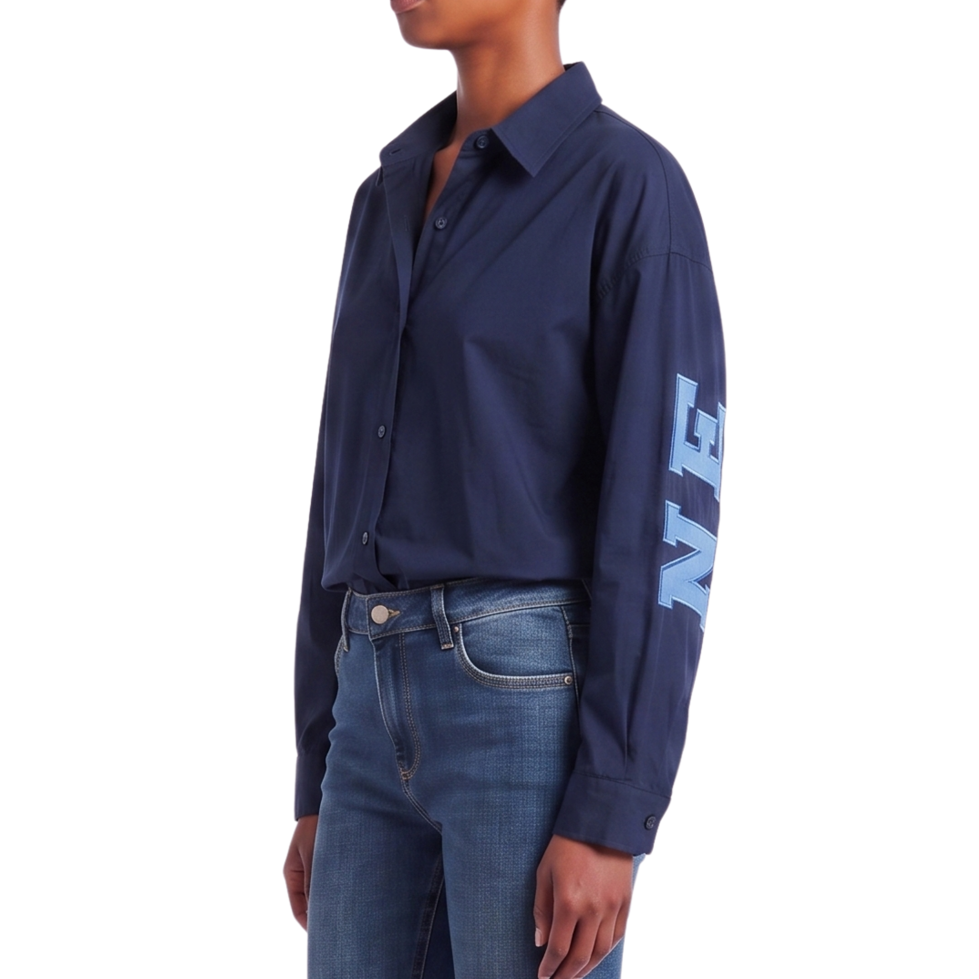 Chemisier oversize NEW-YORK marine