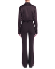 INTERDEE chemisier noir soie col sequins