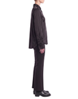 Bluse Schwarz Seide Interdee Kragen Sequins