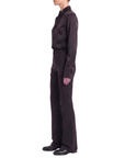 INTERDEE chemisier noir soie col sequins