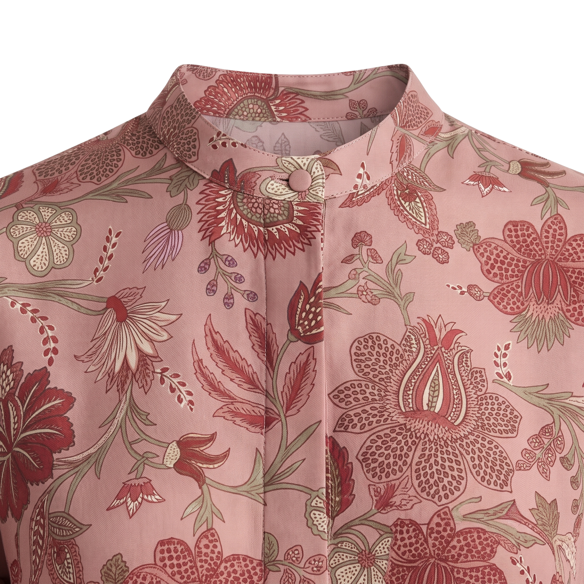 Chemisier poudre soie motif floral Interdee