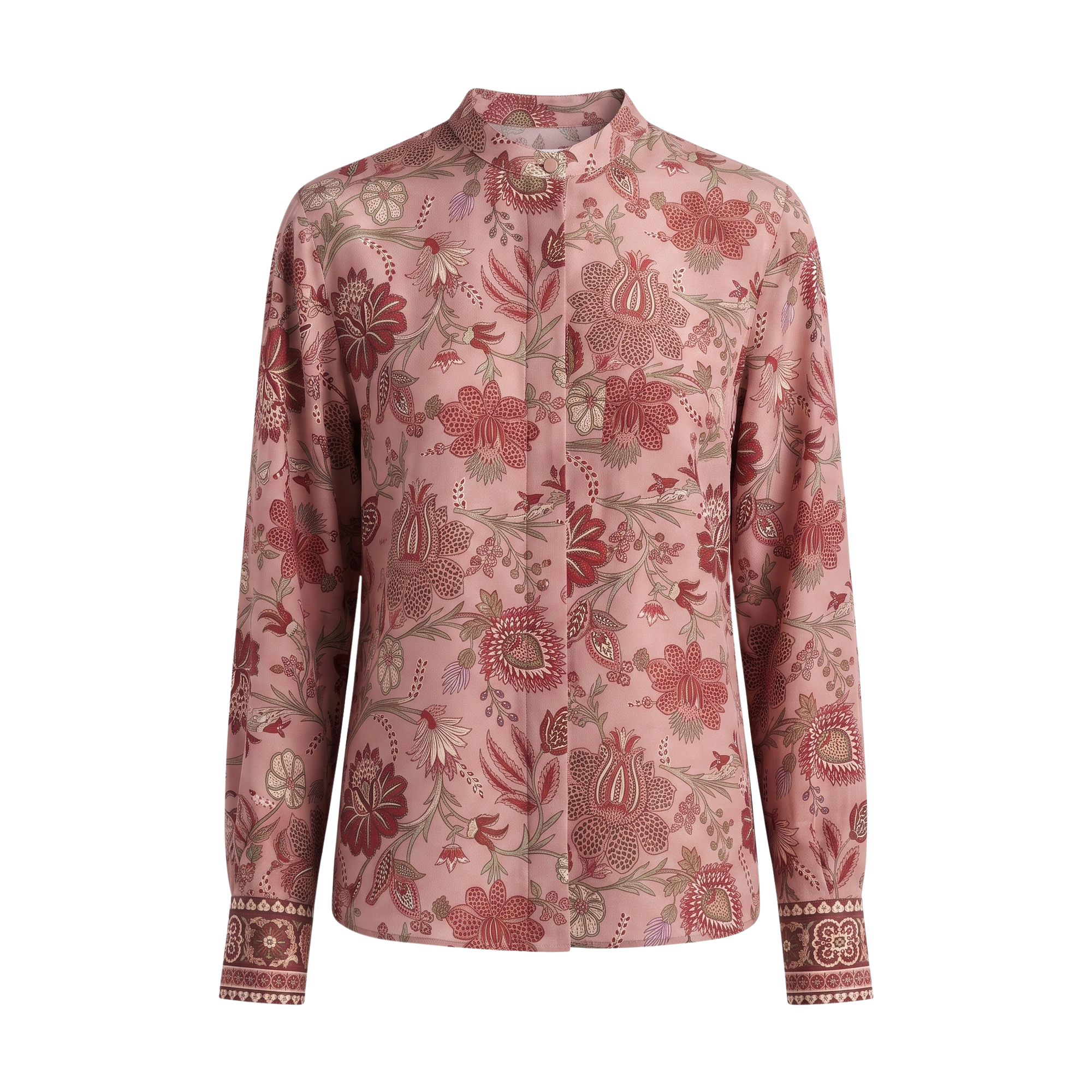 Chemisier poudre soie motif floral Interdee