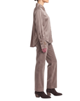INTERDEE chemisier taupe soie col sequins