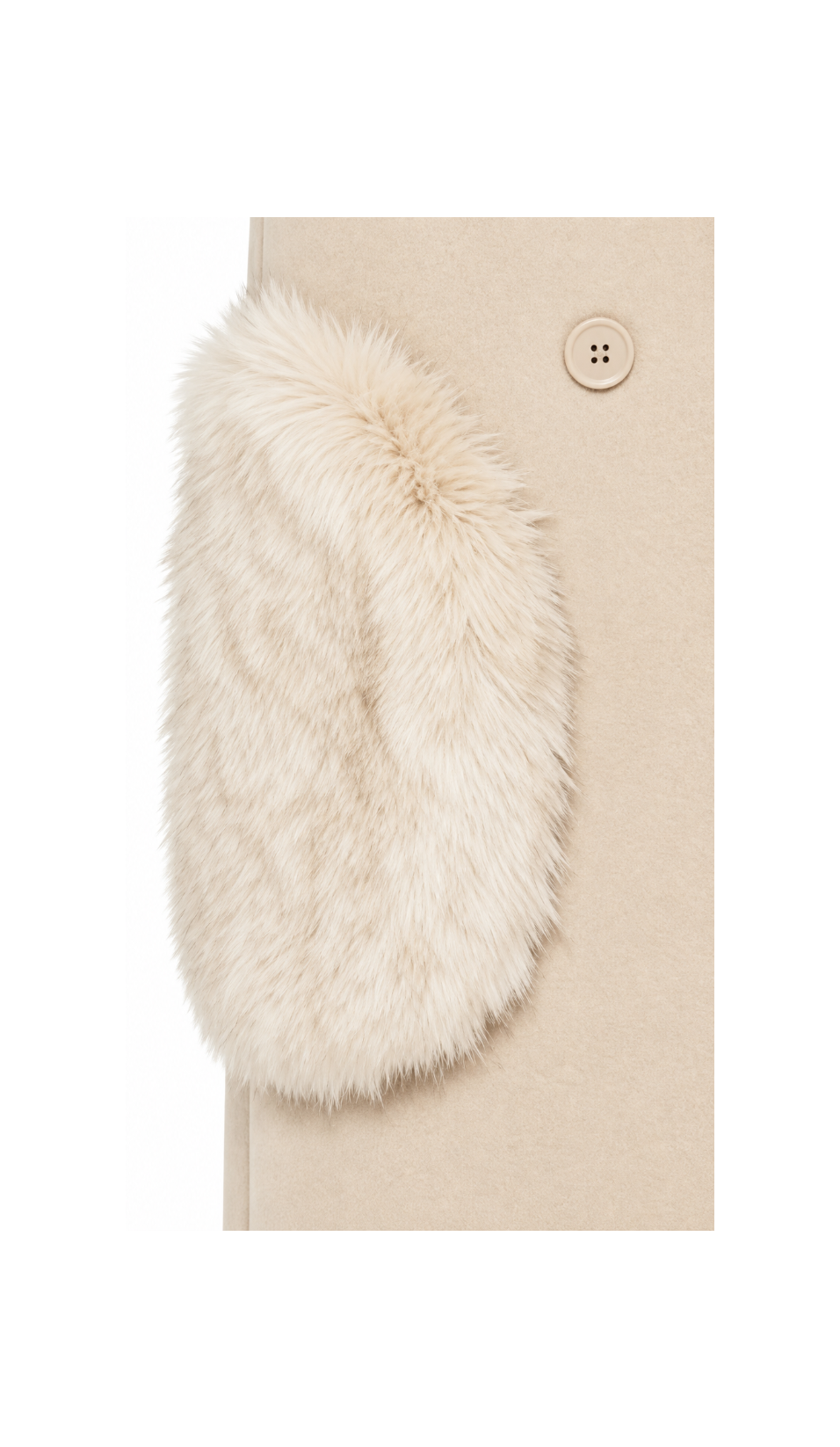 Beige vest with 2 fur pockets