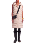 Doudoune sans manches Signature beige sable