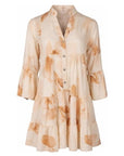 Robe courte imprimé floral beige