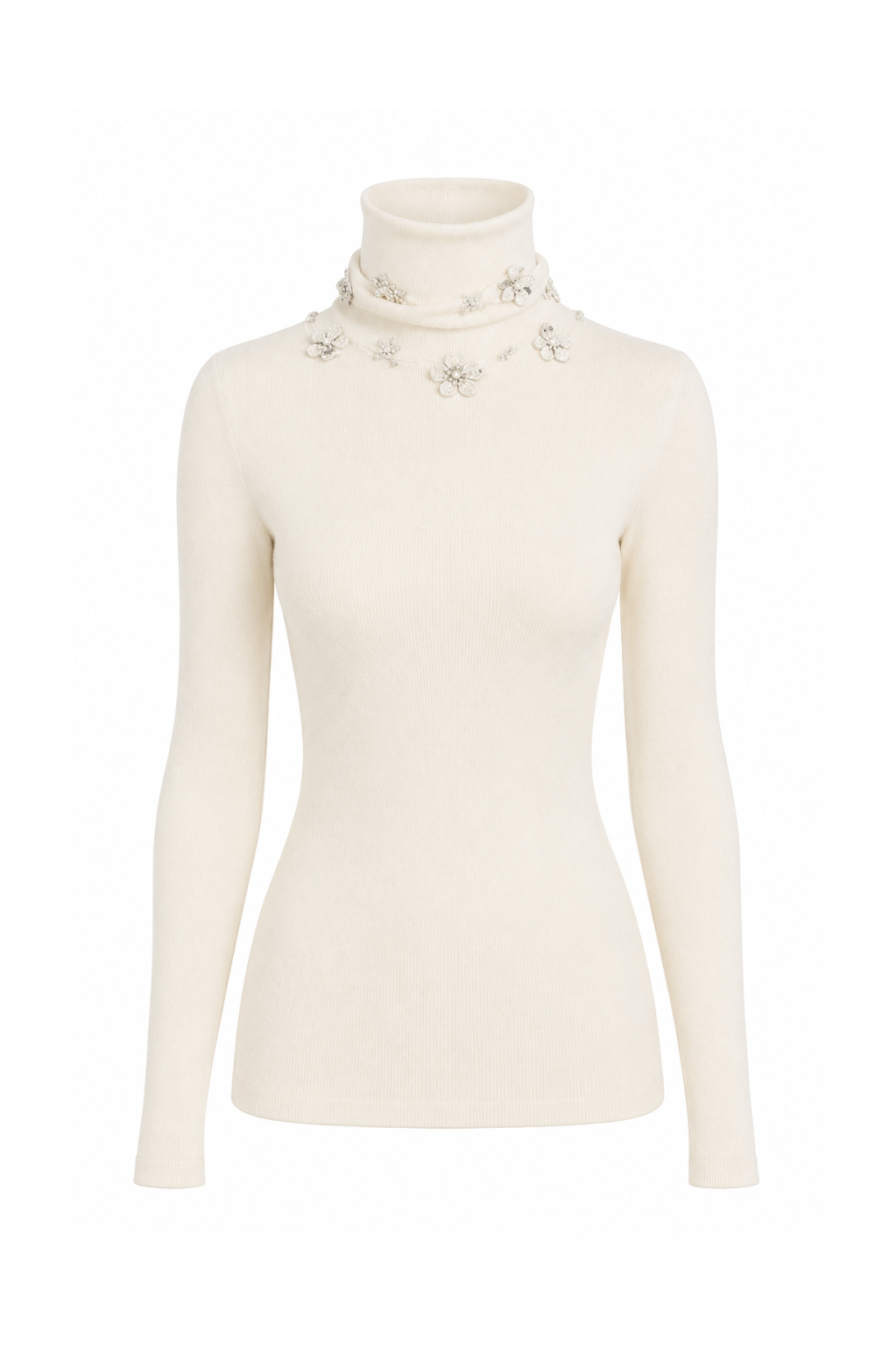 Pull Interdee écru orné de flocons séquins col