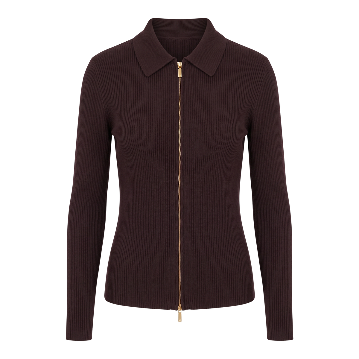 INTERDEE gilet laine ajusté cacao