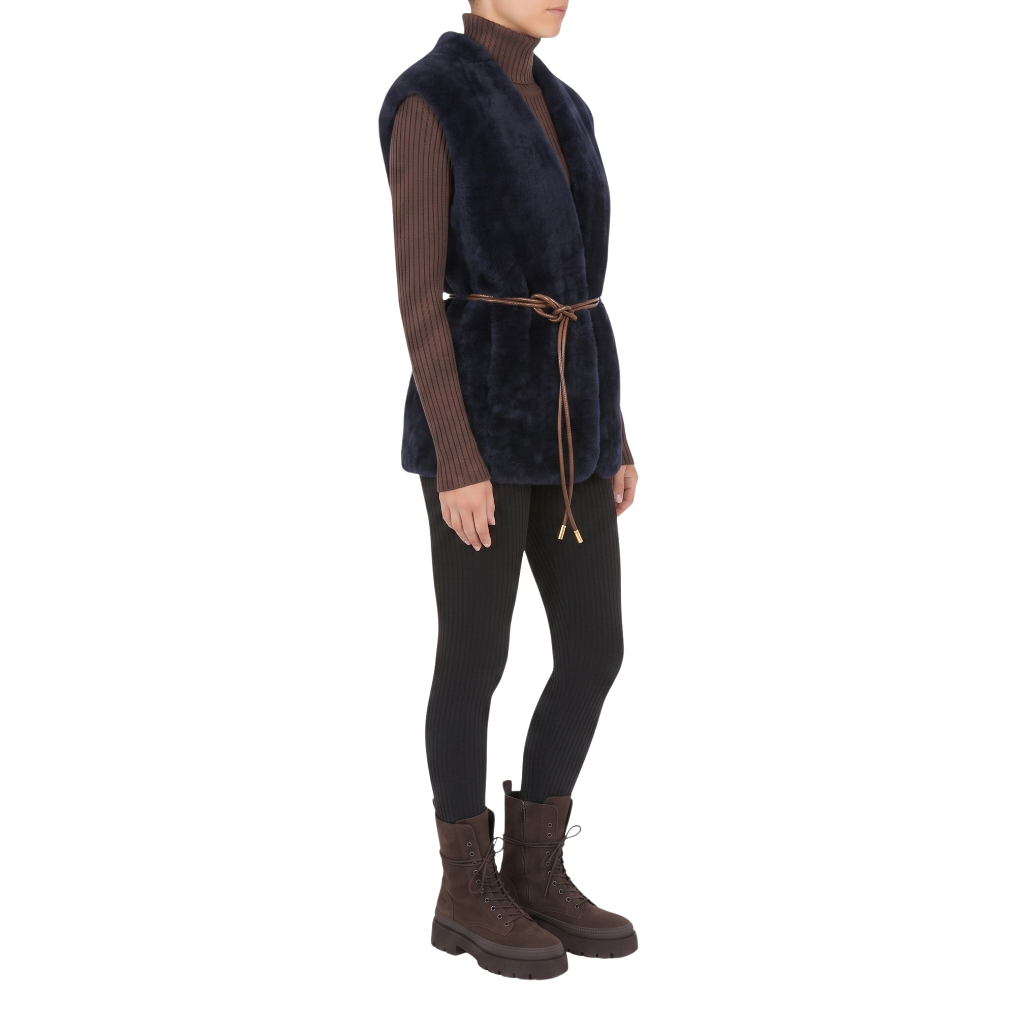 Gilet peu lainée marine Interdee