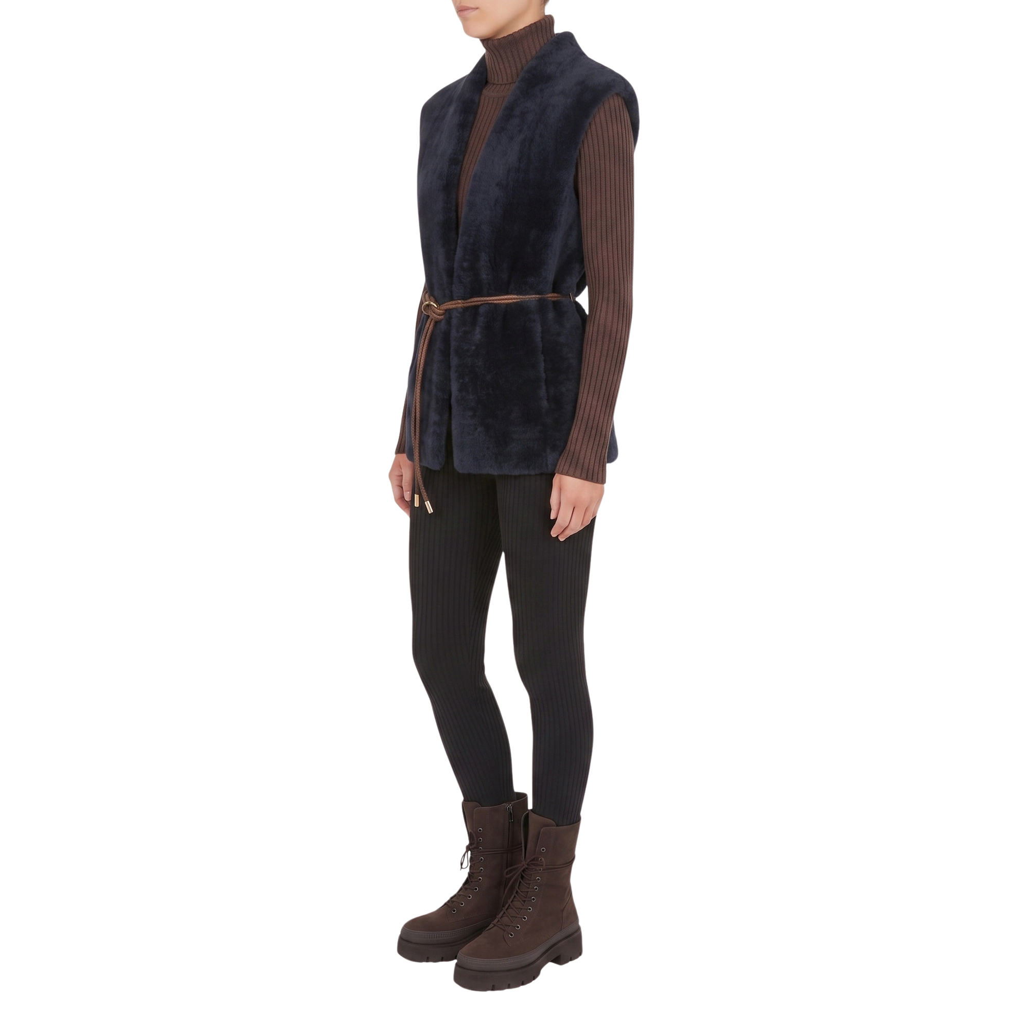 Gilet peu lainée marine Interdee