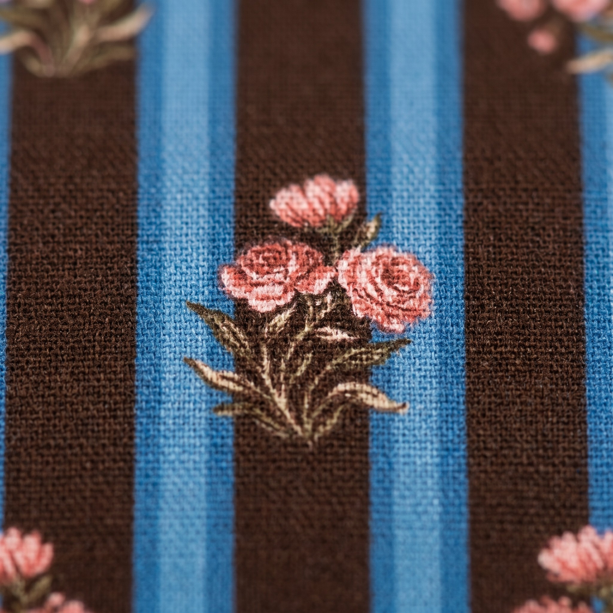 gilet rayures fleurs choco