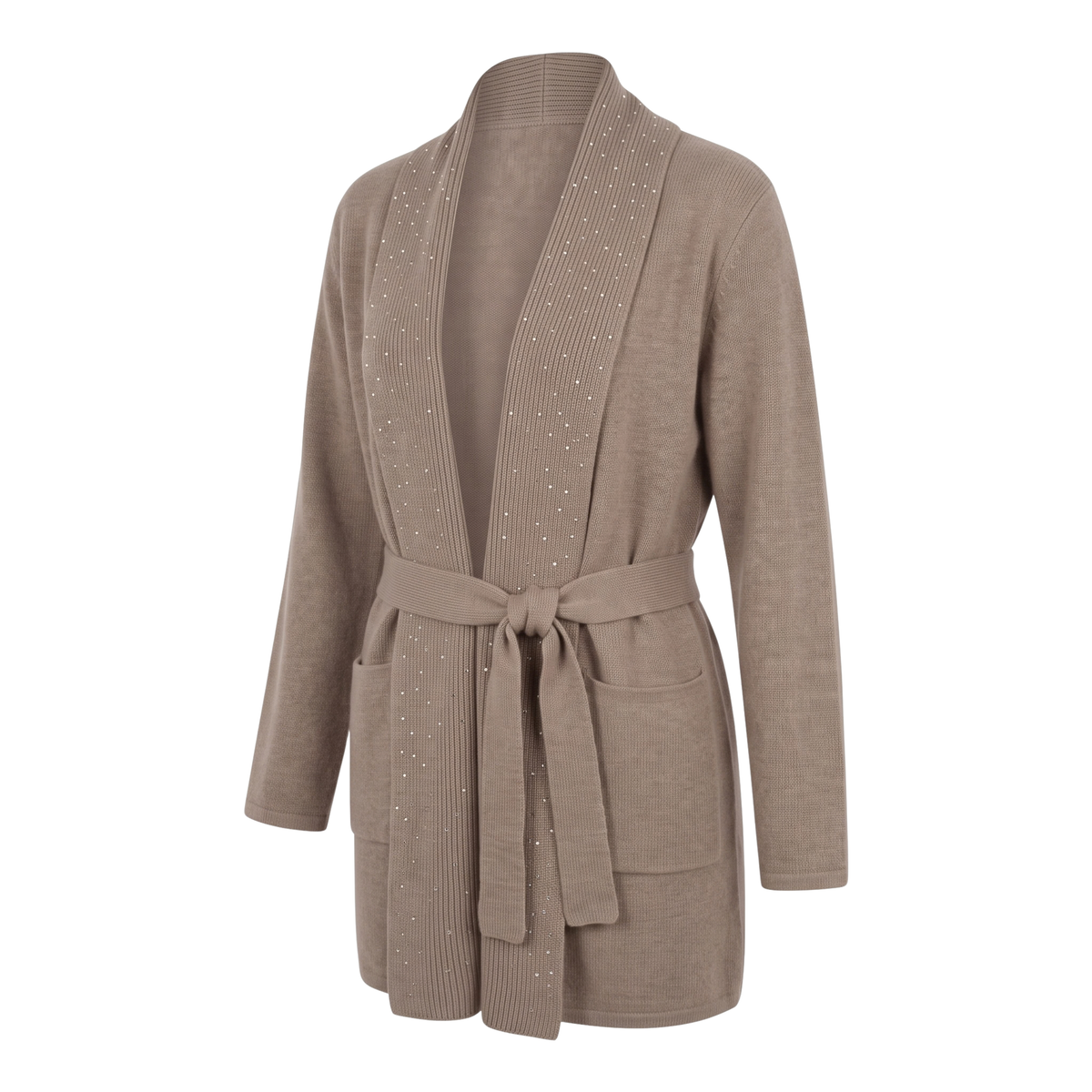 INTERDEE cardigan taupe laine cachemire