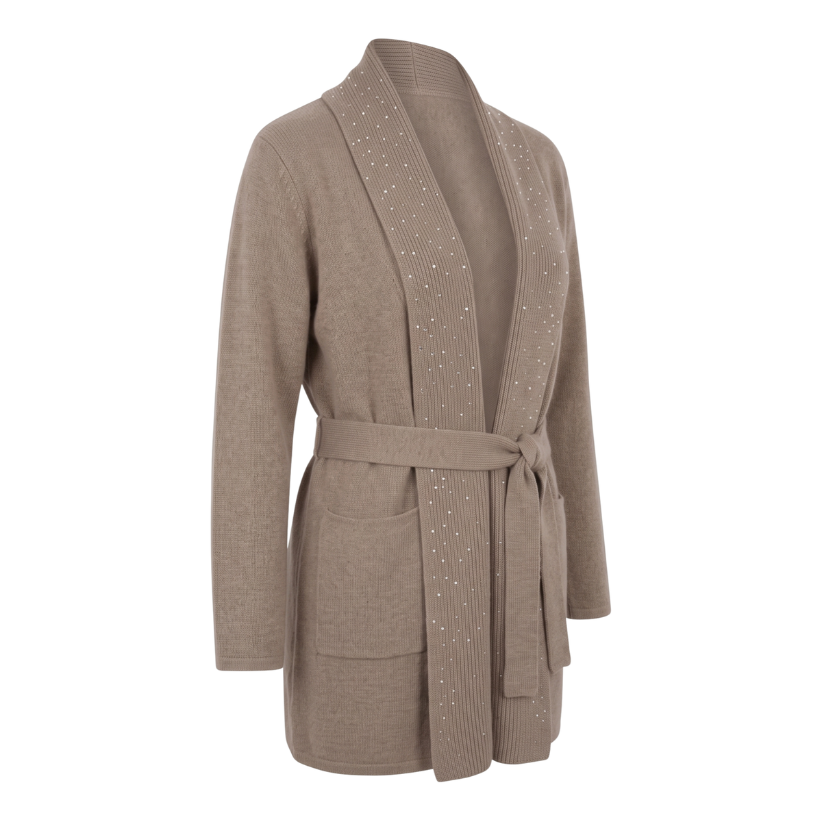 INTERDEE cardigan taupe laine cachemire