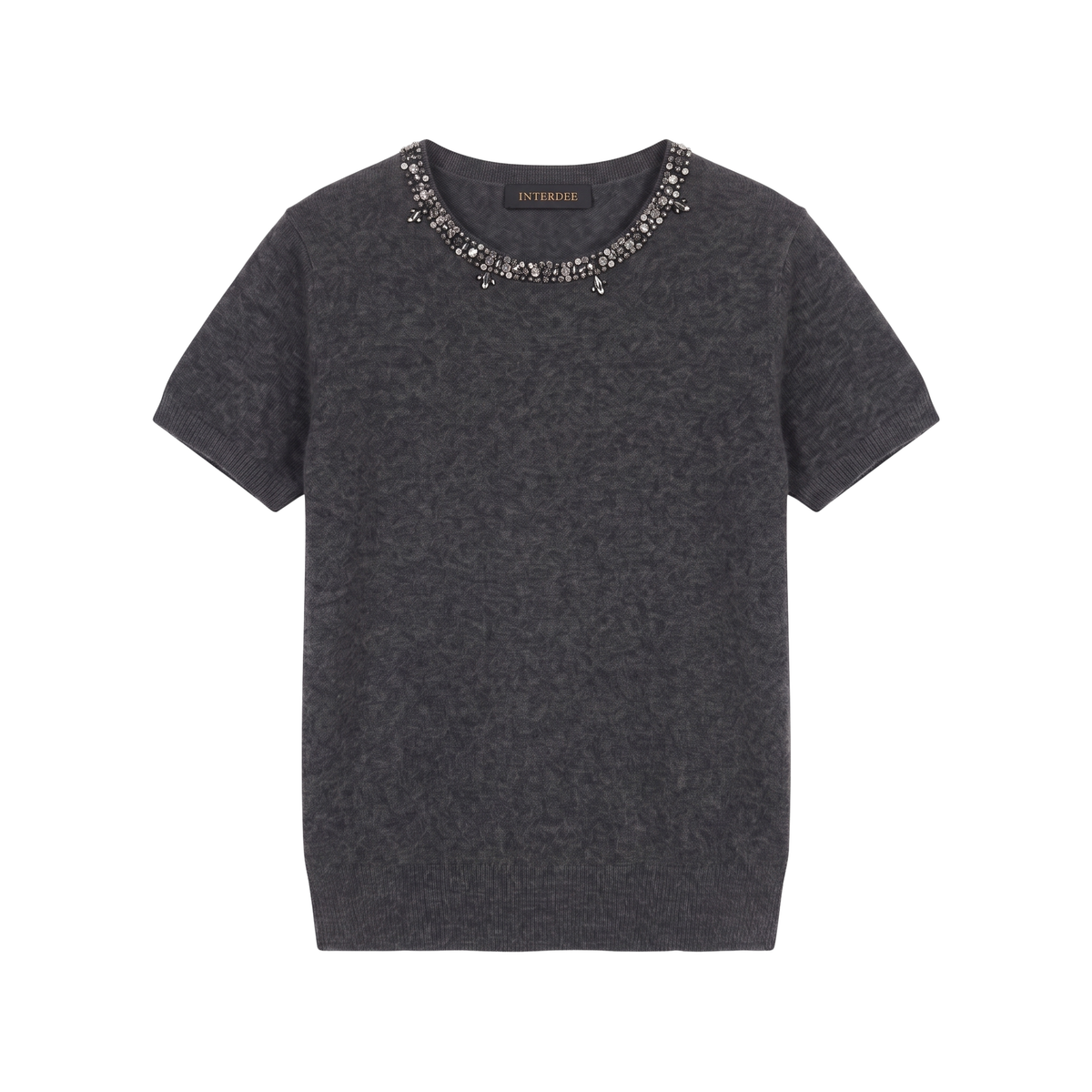 Interdee pull m. c. cachemire anthracite /  sequins col