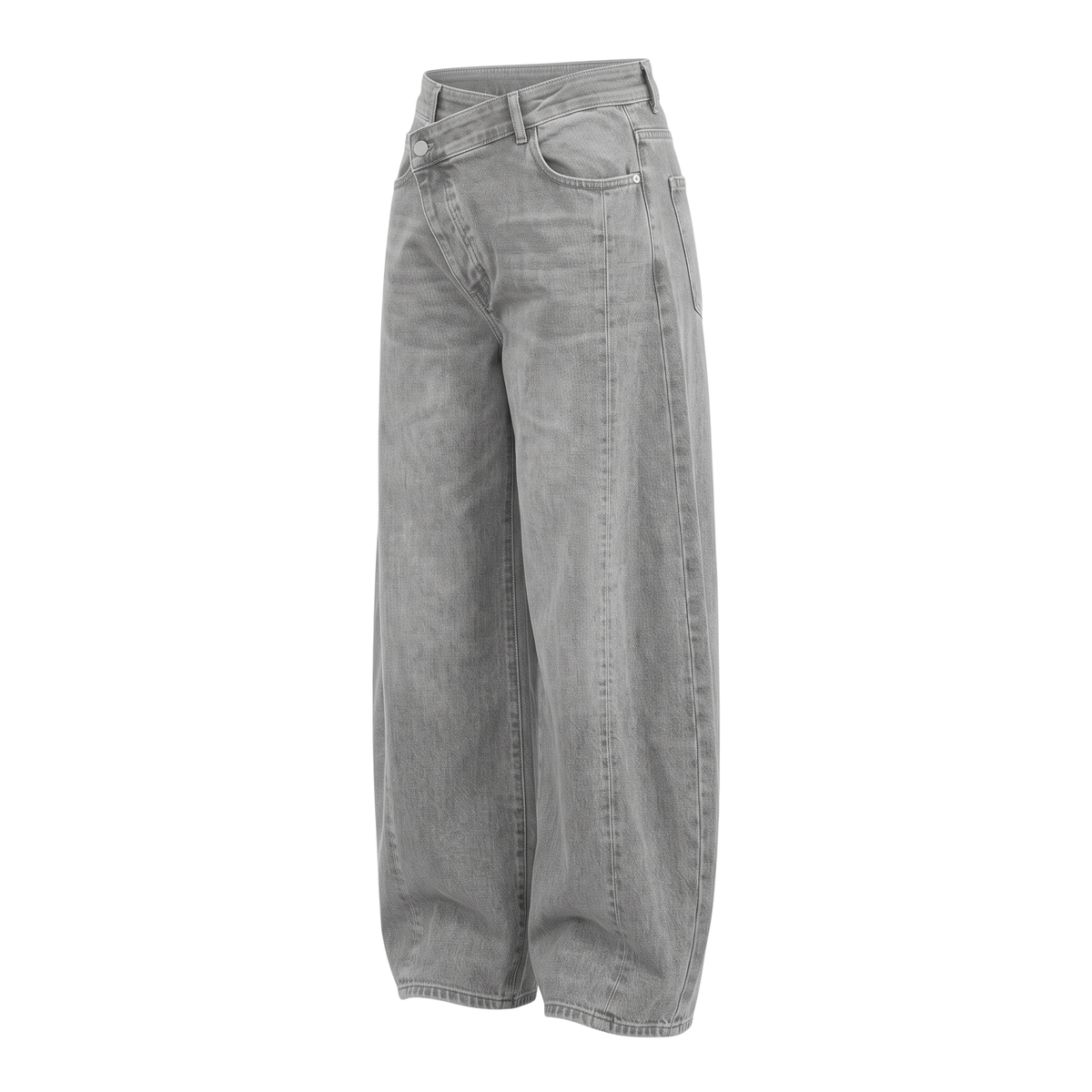 Jeans gris clair large portefeuille