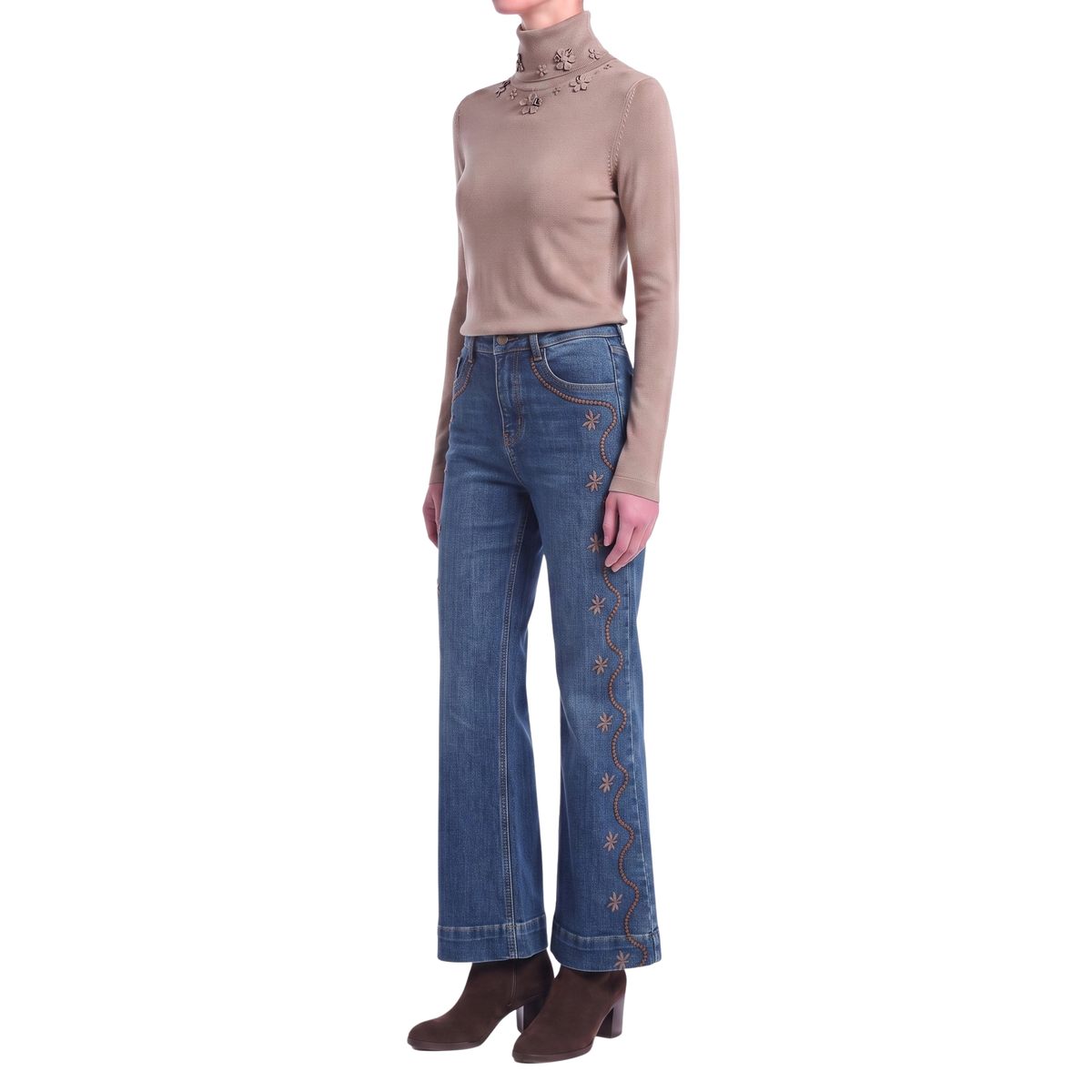Jeans flaire denim baroque